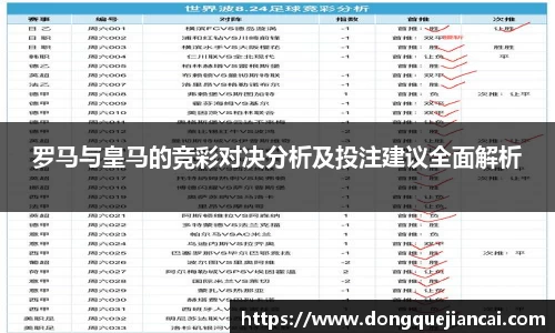 罗马与皇马的竞彩对决分析及投注建议全面解析